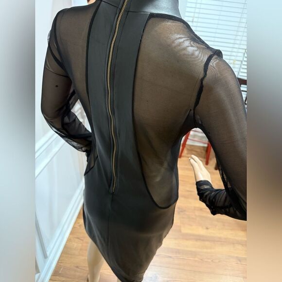 Faux leather sheer midi dress - Picture 4 of 4